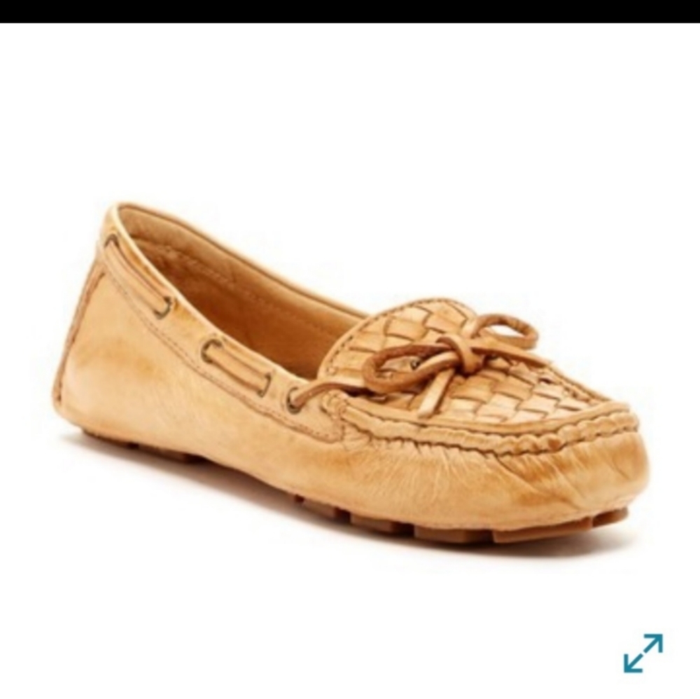 Frye Reagan Brown/Camel Woven Moccasin Loafer Size 7.5